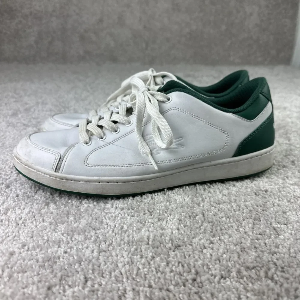 Lacoste Sport Nistos DL SPM Leather White/Green Sneakers‎ Shoes Mens 12 EU 46